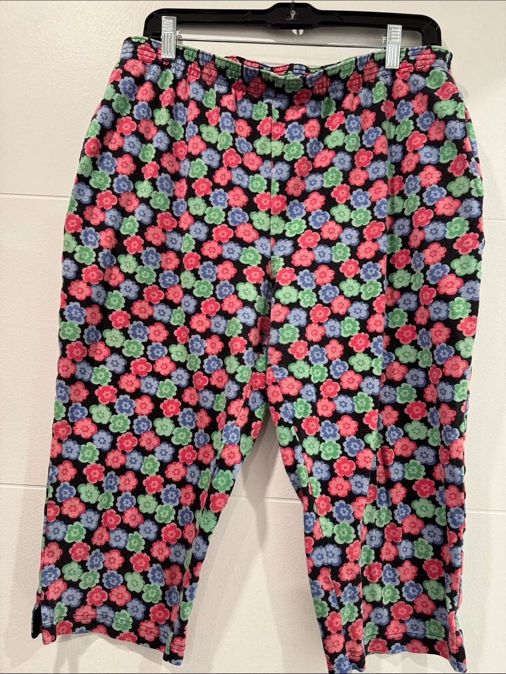 Bechamel  Petites Floral Fleece  Pants - Pink, Green, Blue (100 % cotton)